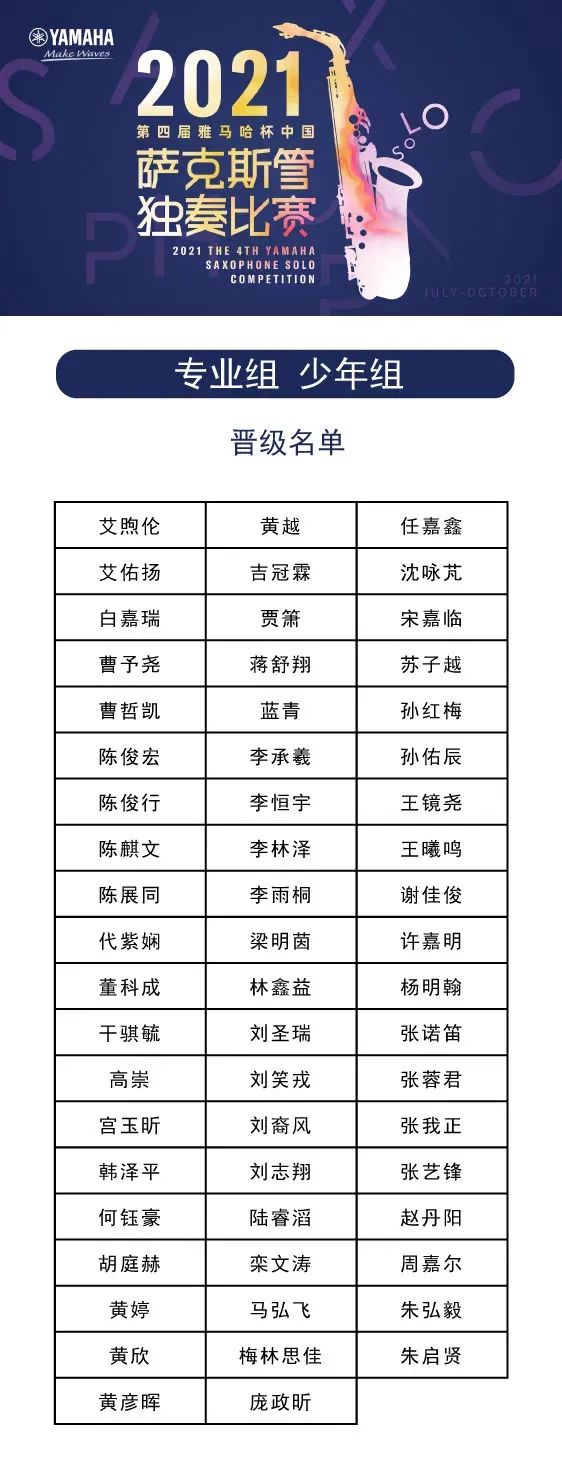 第四届“球信网杯”（中国）萨克斯管独奏比赛——决赛名单公布，决赛报名通道开启！